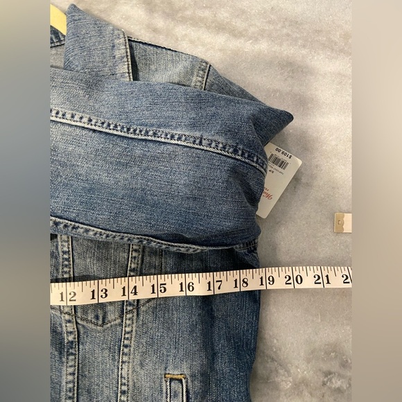 NWT Lucky Brand Size S Medium Wash Classic Denim Jean Jacket Bomber Button - Picture 9 of 13